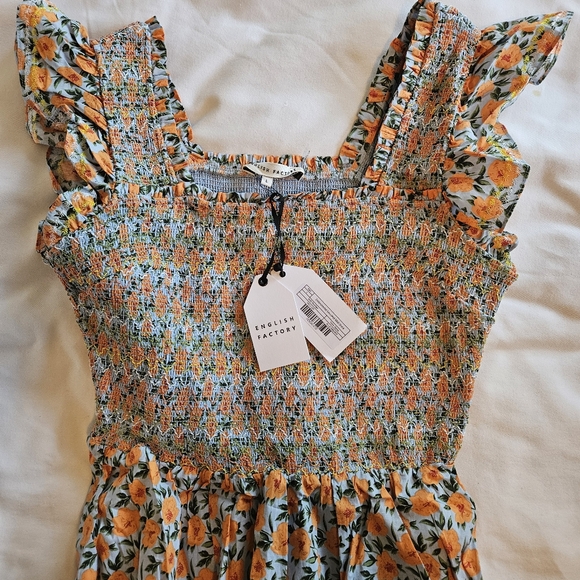 Anthropologie English Factory Sleeveless Square-Neck Embroidered Midi Dress L - Picture 6 of 11
